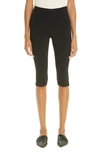 Totême Black Cropped Compact Leggings In Black