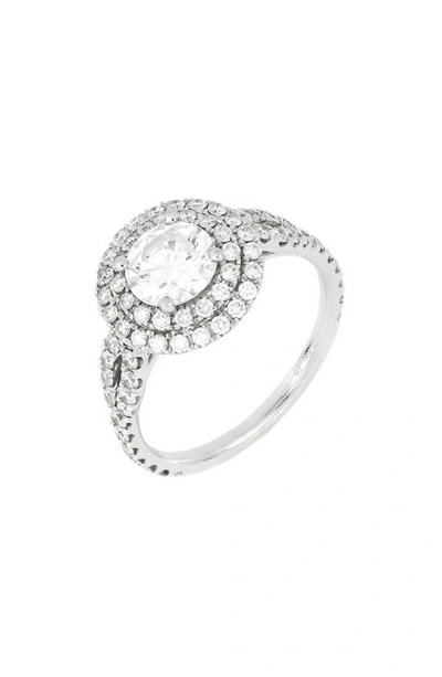 Bony Levy Double Diamond Halo Engagement Ring Setting In White Gold/ Diamond