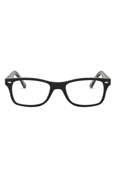 Ray Ban 53mm Square Optical Glasses In Top Havana