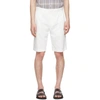 ERMENEGILDO ZEGNA WHITE COTTON & LINEN TWILL SHORTS