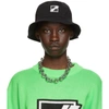 We11 Done Black Square Logo Bucket Hat In Black
