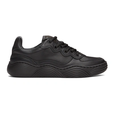 Alaïa Black Calfskin Wave Sneakers In Noir