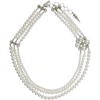 JUNYA WATANABE WHITE & SILVER PEARL STUD NECKLACE