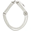 Junya Watanabe White & Silver Pearl Stud Necklace In 1 Wh/silver