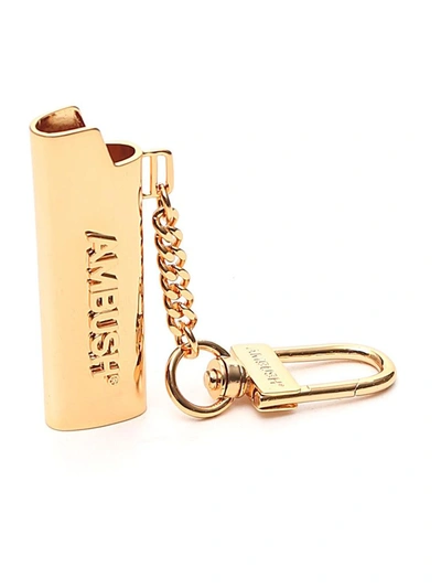 Ambush Lighter Case Logo Embossed Keyring In Gold