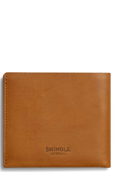 Shinola Utility Leather Bifold Wallet In Tan