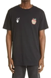 OFF-WHITE APPLE LOGO SLIM FIT GRAPHIC TEE,OMAA027S21JER0231025