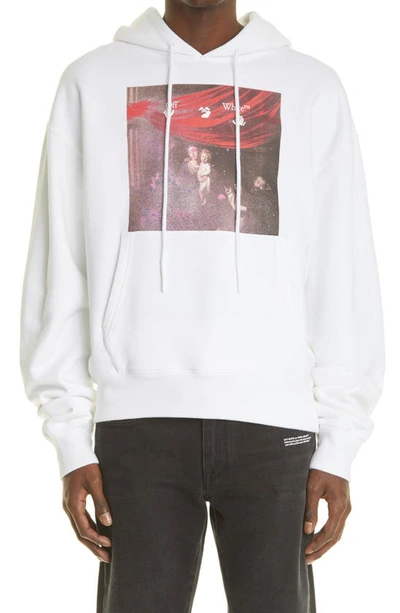 Off-white Sprayed Caravaggio Oversize Hoodie In White