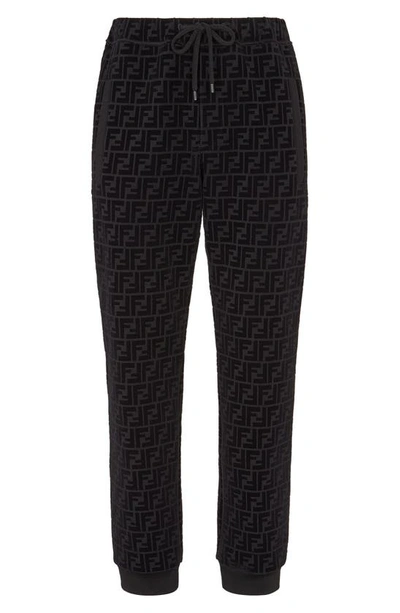 Fendi Flocked Pocket Joggers In Black