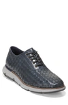 Cole Haan 4.zerogrand Woven Oxford In Marine Blue Leather/ Ironstone