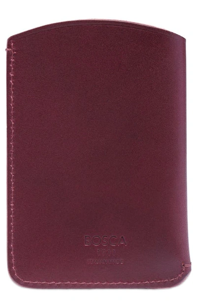 Bosca Italo Envelope Leather Card Case In Eggplant