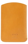 Bosca Italo Envelope Leather Card Case In Tan