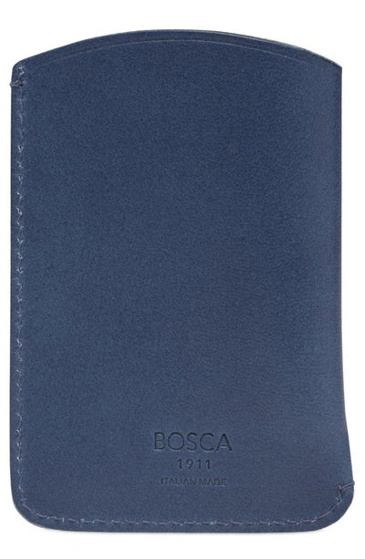 Bosca Italo Envelope Leather Card Case In Blue