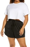 Open Edit Boxy Crop Top In White