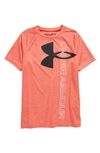 Under Armour Kids' Tech Split Logo Graphic Tee In Venom Red