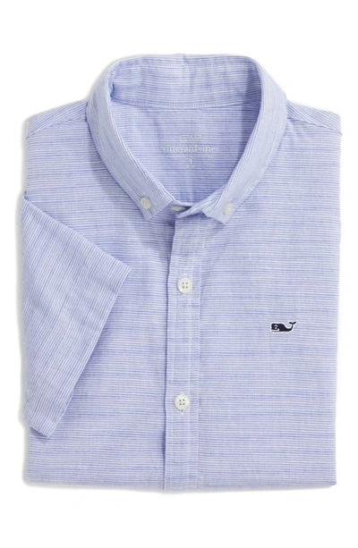 Vineyard Vines Kids' Short Sleeve Button-up Shirt In Marlin