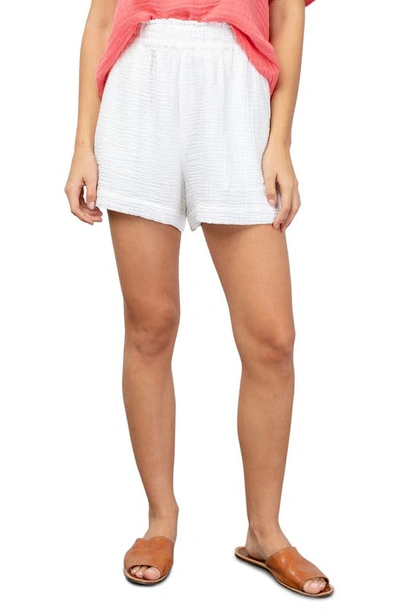 Rails Leighton Smocked Waist Seersucker Shorts