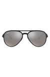 Ray Ban 58mm Chromance Polarized Aviator Sunglasses In Grey