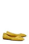 Tory Burch Georgia Square Toe Ballet Flat In Mustard