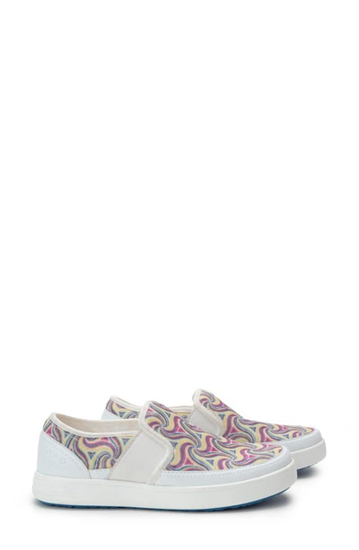 Traq By Alegria Sleeq Slip-on Trainer In Psysch White Fabric