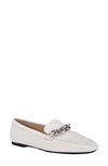 Calvin Klein Elanna Leather Chain Link Loafer In White Leather