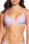 Seafolly Essentials Fixed Triangle Bikini Top In Lilac
