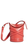 Alexander Mcqueen Curve Bucket Bag With Embossed Logo In Bright Pink