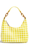 House Of Want Newbie Vegan Leather Shoulder Bag In Yellow Gingham