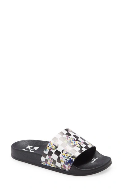 Off-white Printed Check Pool Slide In Black White | ModeSens