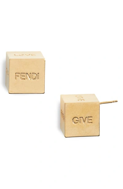 Fendi Cube Earrings In Oro Inv