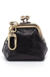 Hobo Run Clip Frame Leather Pouch In Black