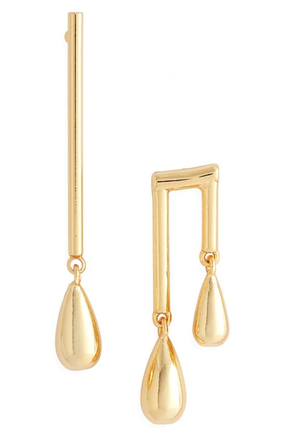 Jenny Bird Be Seen Denni Mismatched Drop Earrings In High Polish Gold