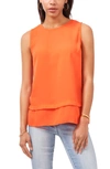 Vince Camuto Layered Sleeveless Blouse In Passion Fruit
