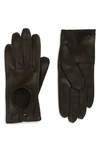 Seymoure Washable Leather Driver Gloves In Black