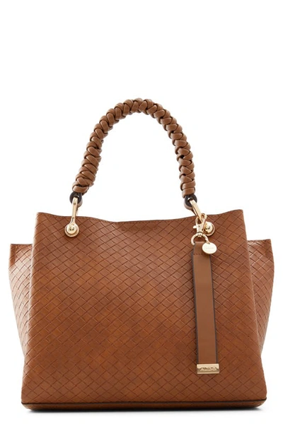 Aldo Gloadithh Faux Leather Tote In Cognac