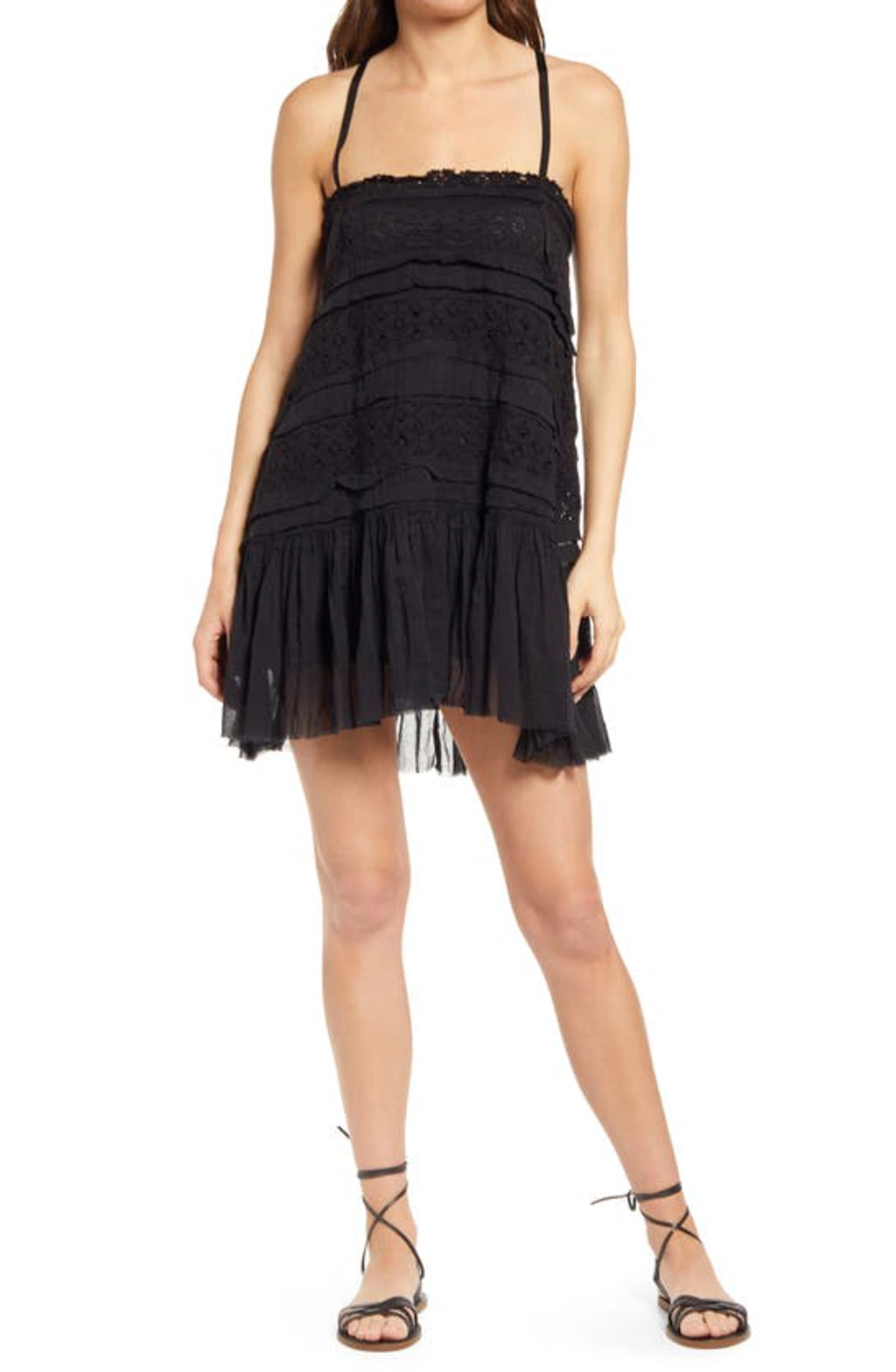 Free People Shailee Slipdress In Black ModeSens