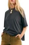 Free People We The Free Fearless Mock Neck Top In Black