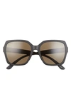 Smith Flare 57mm Polarized Sunglasses In Matte Black/ Gray Green