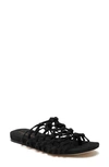 Etienne Aigner Women's Barbados Woven-leather Thong-toe Sandals In Black