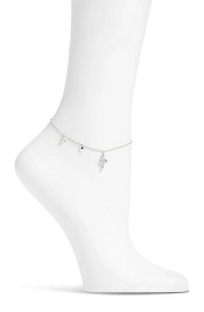 Ajoa Charm Anklet In Rhodium