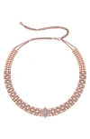 Sara Weinstock Isadora Three-row Choker Necklace (online Trunk Show) In Rose Gold