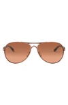 Oakley Feedback Brown Gradient Polarized Aviator Ladies Sunglasses Oo4079 407914 59 In Rose Gold