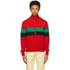 WALES BONNER RED SAINT JONES ZIP-UP SWEATER