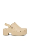 Xocoi Logo-embossed Slingback Platform Clogs In Beige
