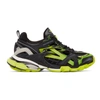 Balenciaga Black Track.2 Sneakers In 1073 Black/yellow