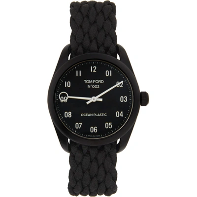 Tom Ford 002 40mm Recycled Ocean Plastic Watch In Black / White