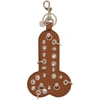 JW ANDERSON BROWN LEATHER STUDDED PENIS KEYCHAIN