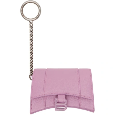 Balenciaga 粉色 Hourglass 卡包 In Purple