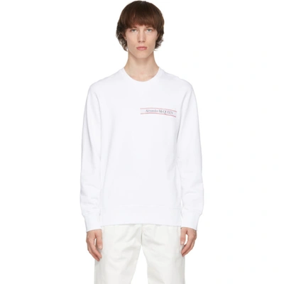 Alexander Mcqueen Cotton Sweatshirt With Logo Patch Application In White
