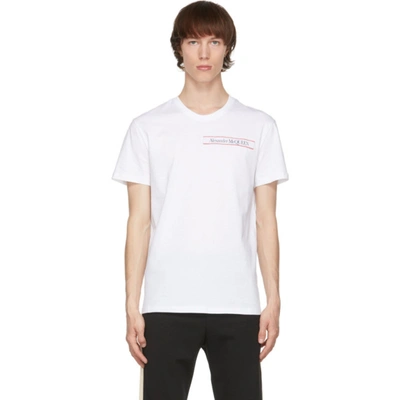 Alexander Mcqueen 白色 Selvedge 徽标 T 恤 In White